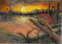 Edaphosaurus (olej na kartonu A4) D.Berger